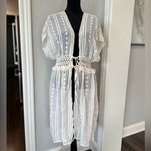 ✨NWOT✨House Of Harlow 1960 Cover-Up CREAM LACE TIE Women ONE Size